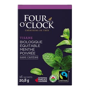 Four O'Clock tisane menthe poivrée bio / équit. (16 / bte)