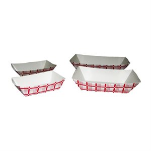 Red / White carton tray 6x4x1.5 (1000 / bte)