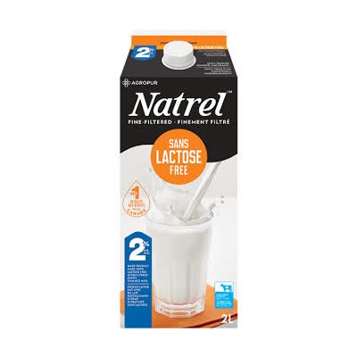 Natrel lait 2% sans lactose 2 litres